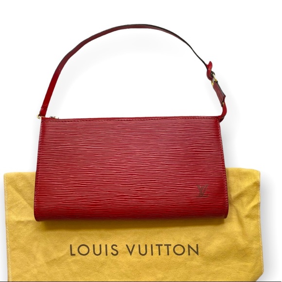 PRICE DROP! ❤️ Authentic Louis Vuitton Red Epi Leather Pochette Clutch - Picture 5 of 15